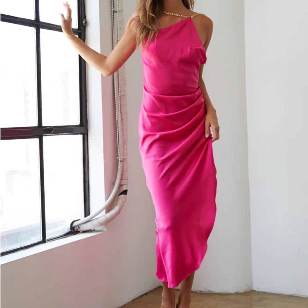 Edit by Nine Pink Slip Dress with chain strap